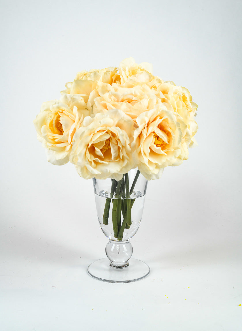 10in Pale Peach Tea Flower Bouquet