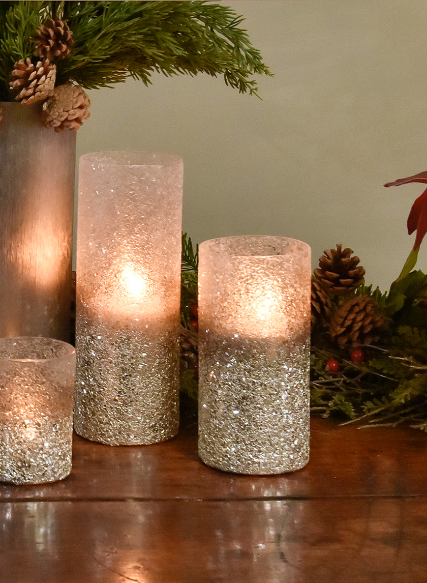 3½ x 6½in Pewter Ombre Glass Vase