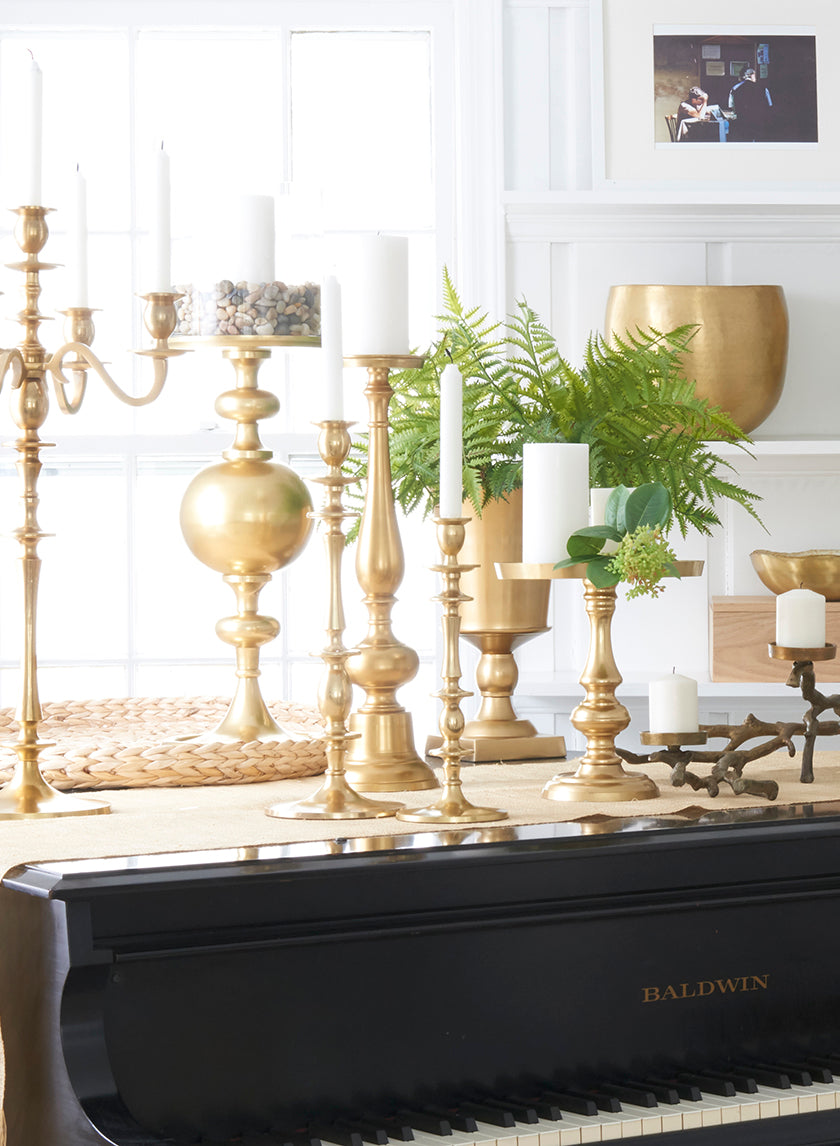 Gold Pedestal Urns