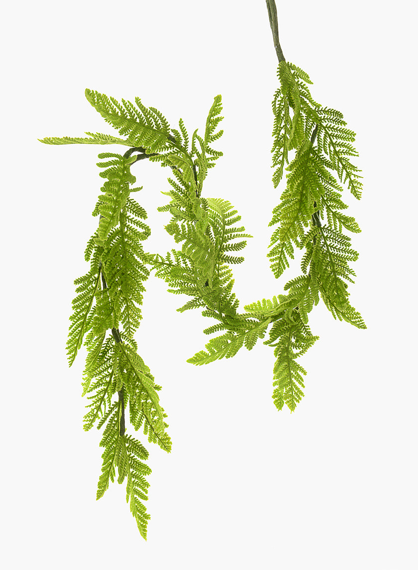 56in Flocked Green Fern Garland