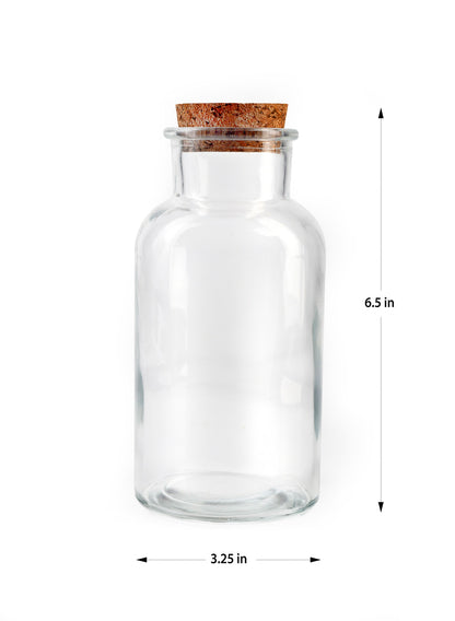 6  1/2in Glass Bottle With Cork