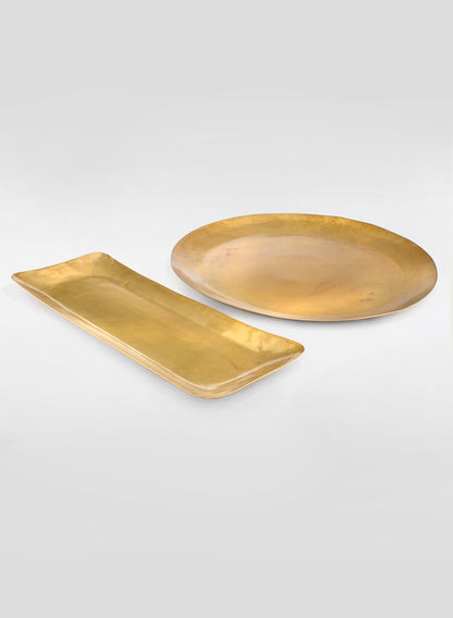 16  1/2in Round Raw Brass Tray