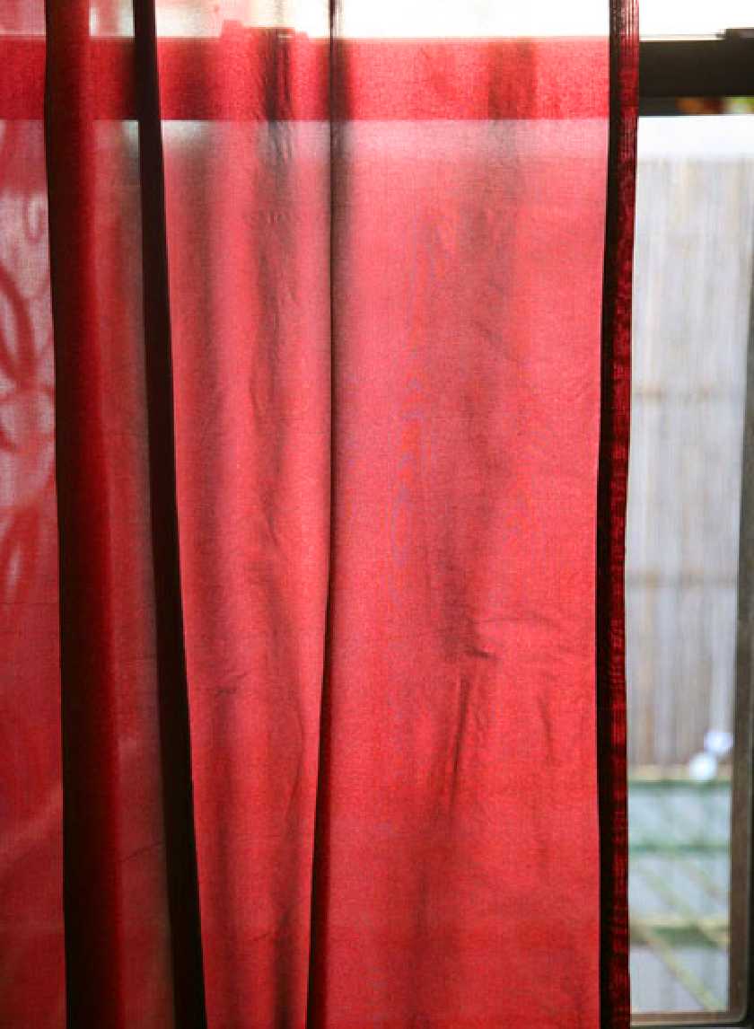 90 &amp; 102in Red Organza Curtain Panel