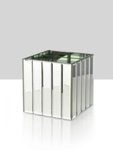 4in & 5 Â¾in Mirror Strips Cube Vases 