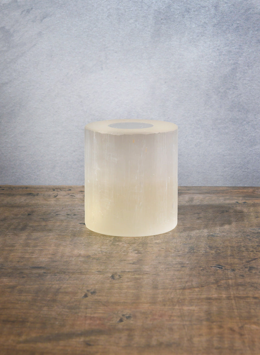 3in x 3 1/2in Moroccan Selenite Trunk Votive