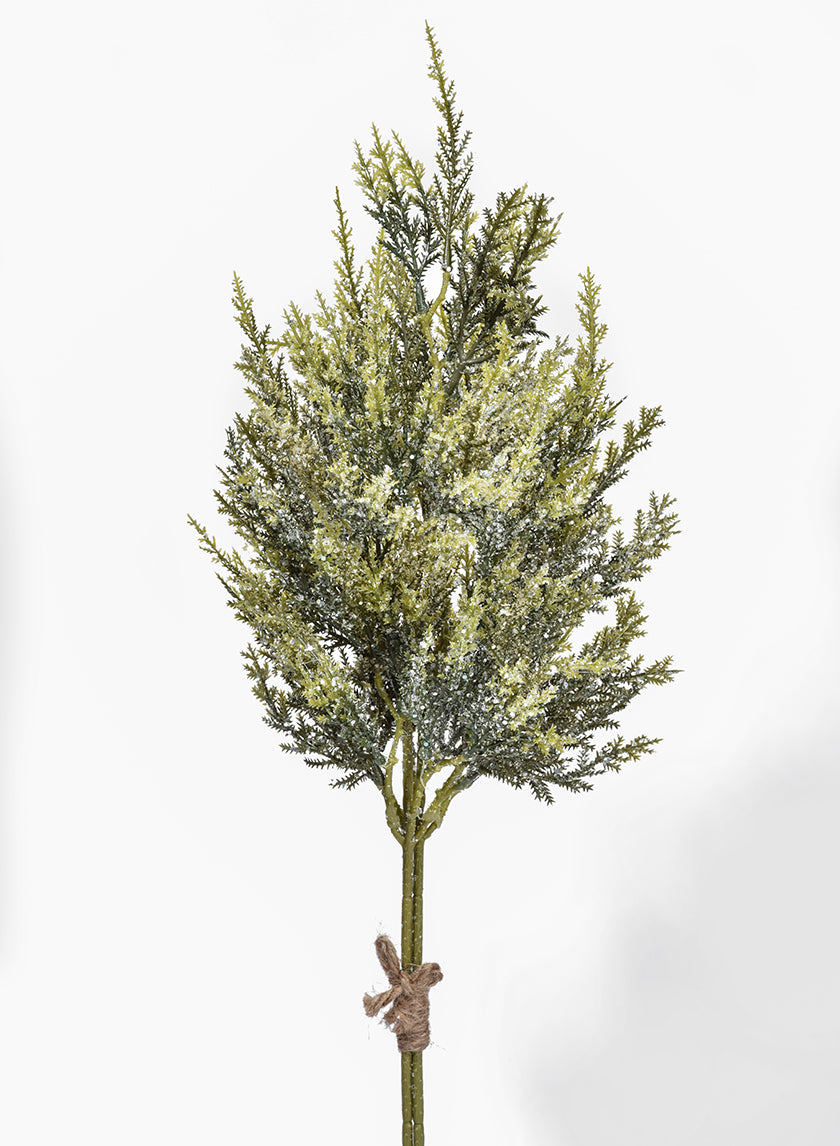 22in Glitter Frost Evergreen Branch Bundle