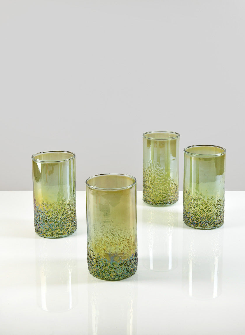 6in Strasbourg Speckled Green Luster Cylinder