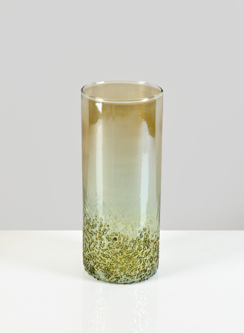 8in Strasbourg Speckled Green Luster Cylinder