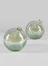 4in Leila Tilted Speckled Luster Green Glass Ball Vase