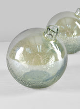 4in Leila Tilted Speckled Luster Green Glass Ball Vase