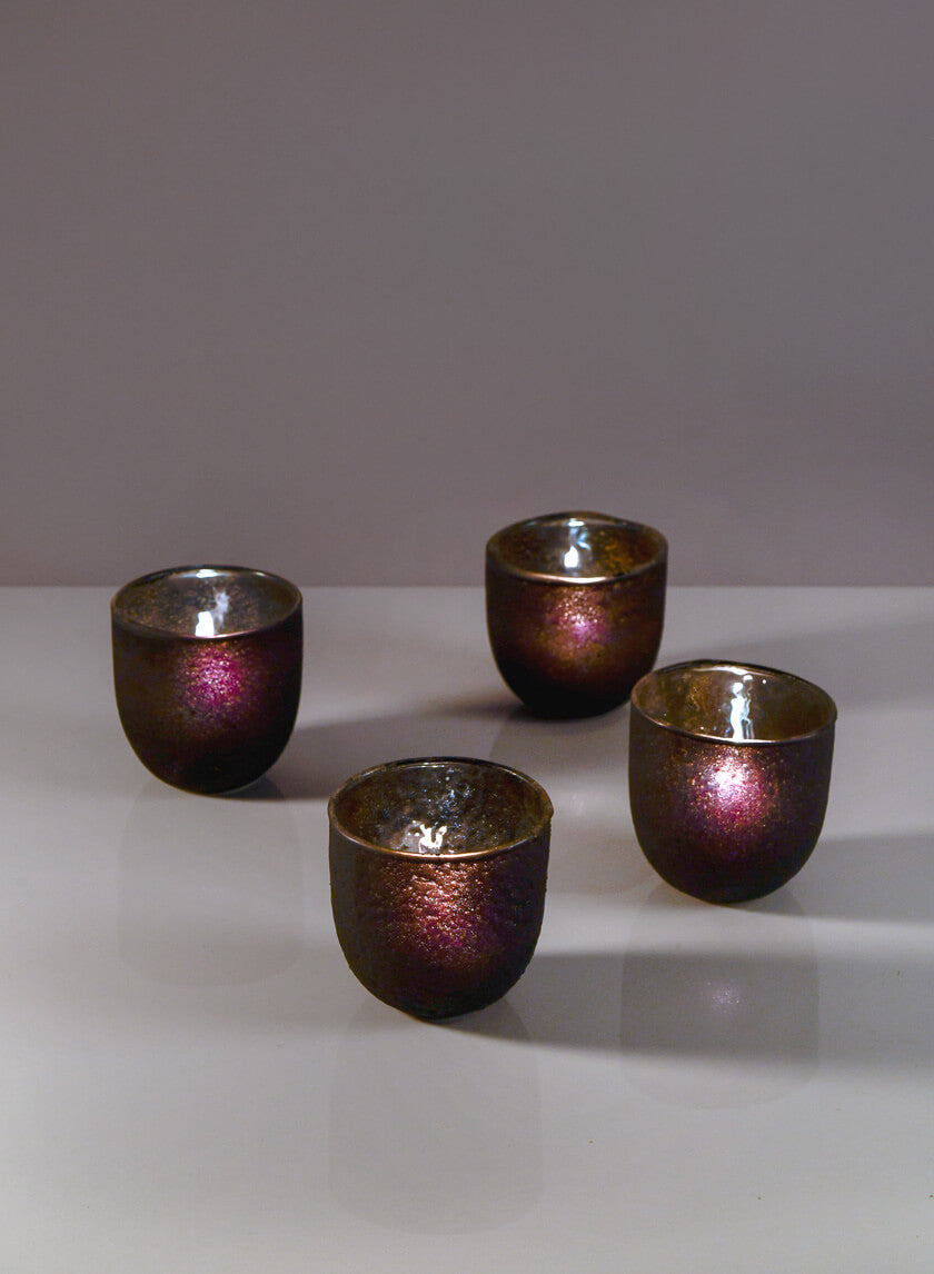 Charcoal Frost Tea Light Holder