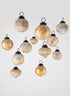 2in Blush & Gold Foil Assorted Glass Ornaments