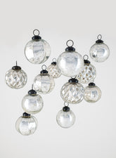 2 1/2in Silver Mercury Glass Ornaments