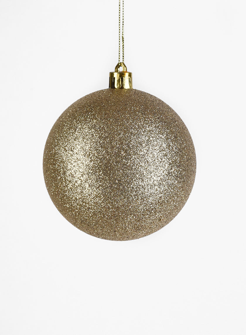 3in Gold Glitter Plastic Ornament Ball