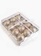 3in Gold Glitter Plastic Ornament Ball