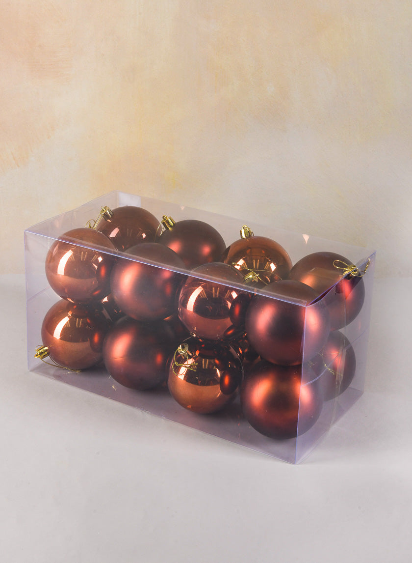 3in Pearl, Matte, Light &amp; Shiny Copper Ornament Ball