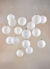 3in Pearl,Matte, Light, & Shiny White Plastic Ornament