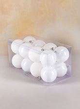 3in Pearl,Matte, Light, & Shiny White Plastic Ornament