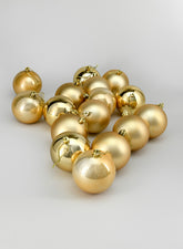 3in Pearl, Matte, Light, & Shiny Gold Plastic Ornament