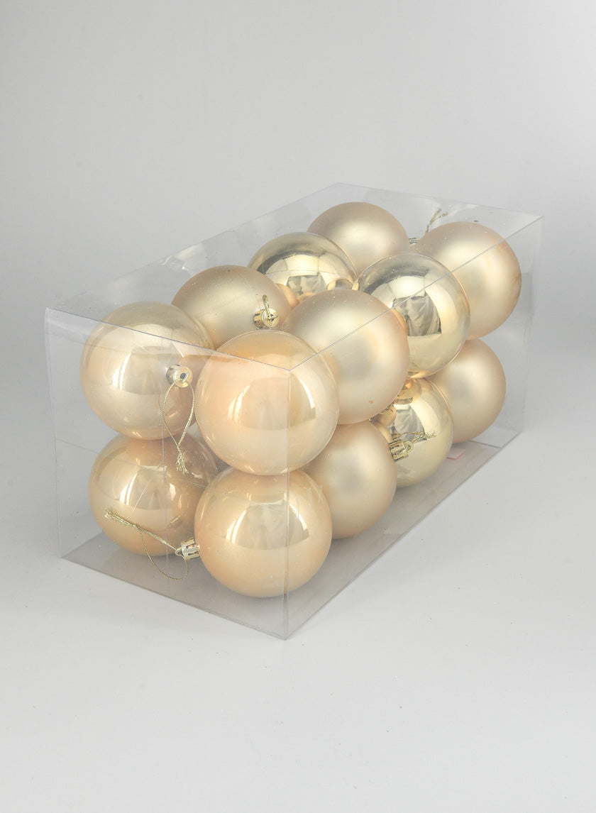 3in Pearl, Matte, Light, &amp; Shiny Gold Plastic Ornament