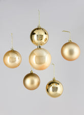 3in Pearl, Matte, Light, & Shiny Gold Plastic Ornament