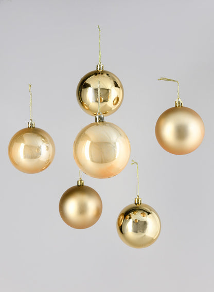 3in Pearl, Matte, Light, &amp; Shiny Gold Plastic Ornament