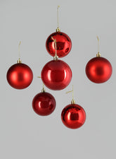 3in Pearl, Matte, Light, & Shiny Red Ornament Ball