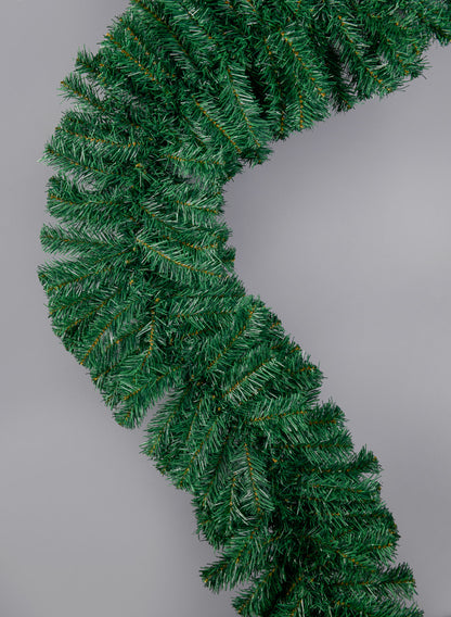 9ft Green Plastic Pine Garland