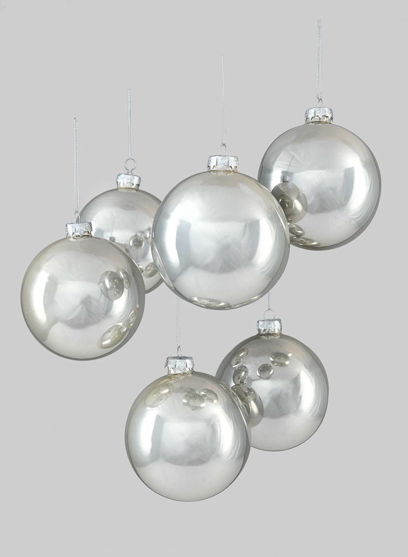 4in Shiny Pearl Glass Ball Ornament