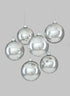 4in Shiny Silver Glass Ball Ornament