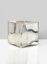 Antique Silver Glass Square Vases