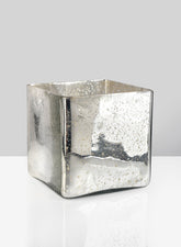 Antique Silver Glass Square Vases