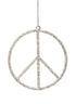 5in Silver Beaded Peace Sign Ornament