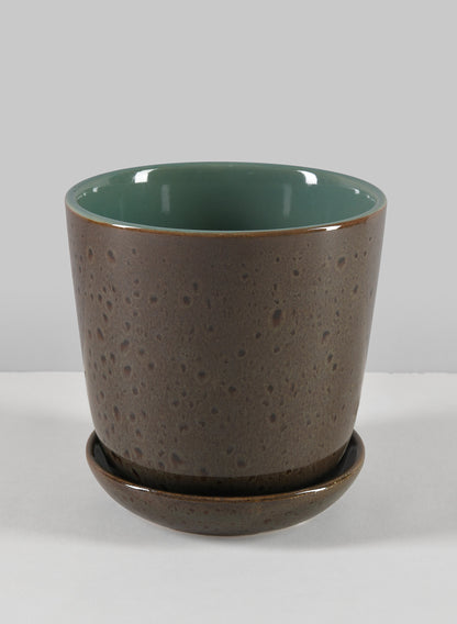 5in Cobra black Dotted green pot