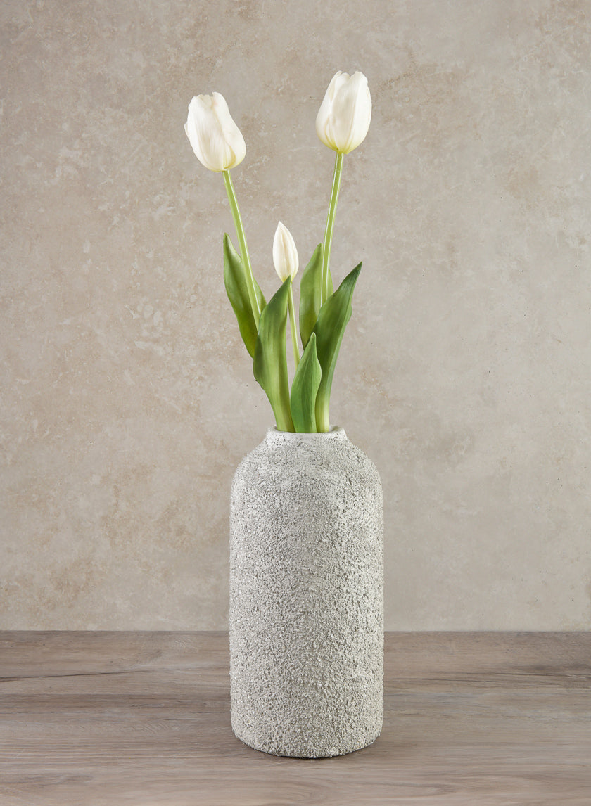 10in Akihiko Aged sandstone ceramic vase