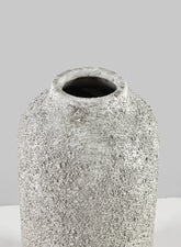 10in Akihiko Aged sandstone ceramic vase