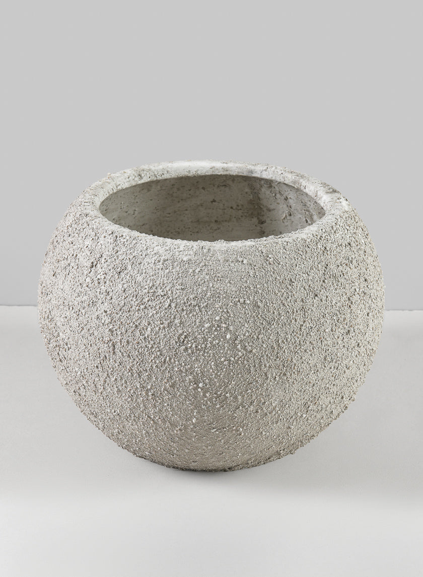 8in Akihiko Aged sandstone ceramic fishbowl