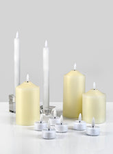 9in Tall Willow L.E.D. Flame Wax Taper Candle