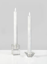 9in Tall Willow L.E.D. Flame Wax Taper Candle