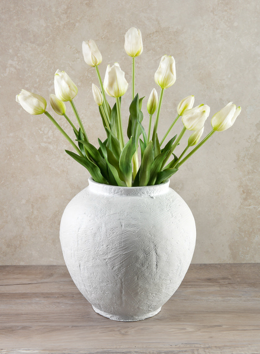 11inch Santorini white washed urn