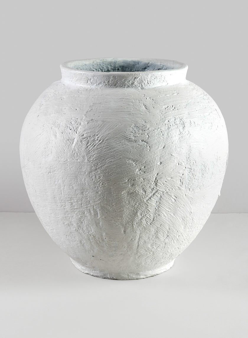 11inch Santorini white washed urn