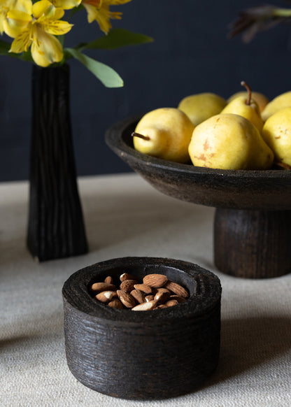 Banjara Reclaimed Look Black Rugged Wood Bowl