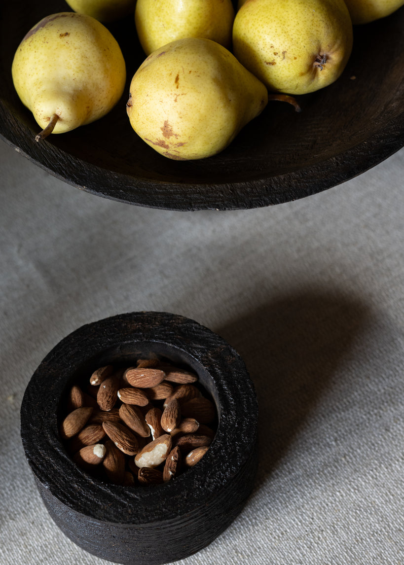 Banjara Reclaimed Look Black Rugged Wood Bowl