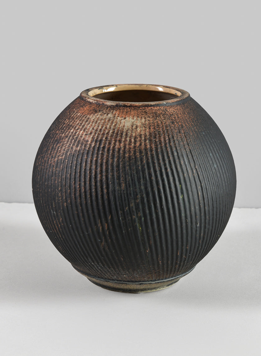 6in Bashira Ethnic aged clay fishbowl