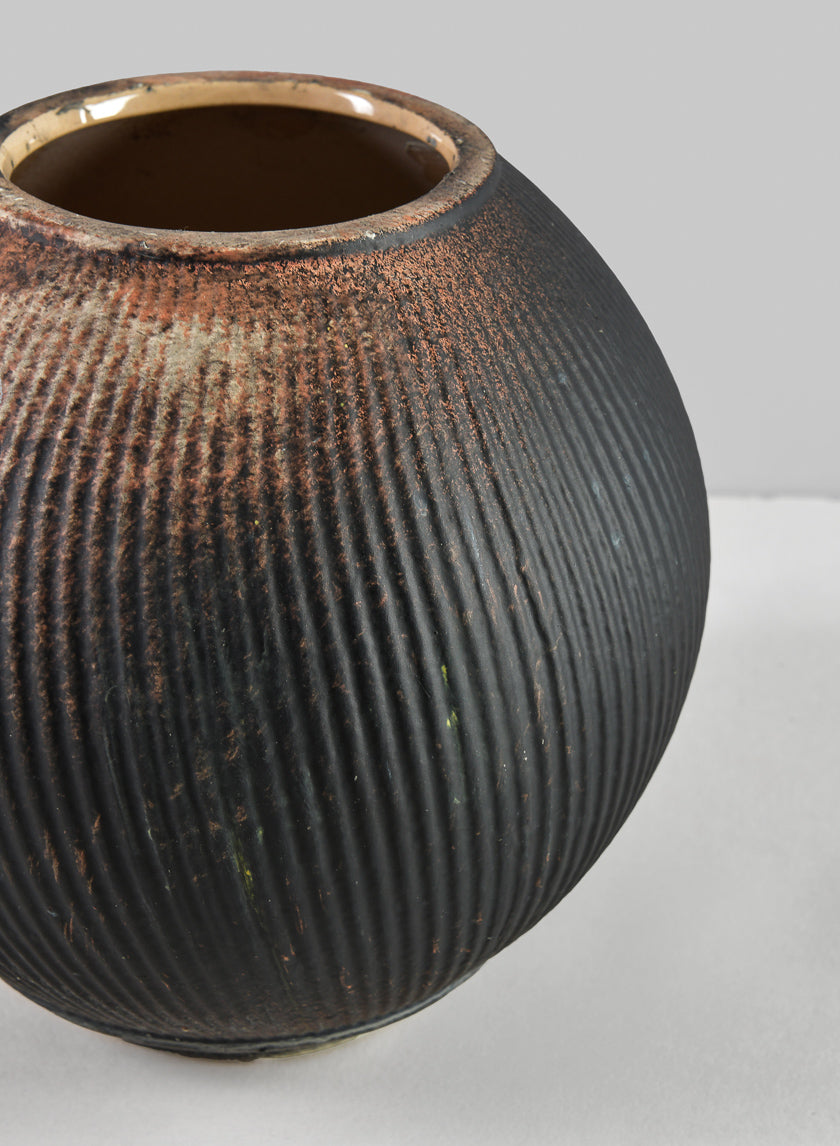 6in Bashira Ethnic aged clay fishbowl