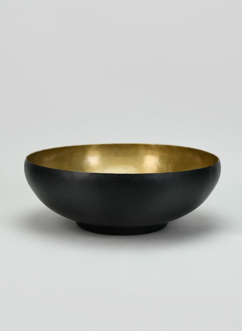 12in Chennai &quot;Black Out Gold In&quot; Aluminium Bowl