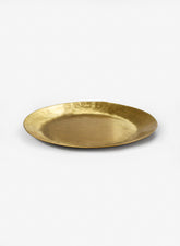 12in Antique Round Raw Brass Tray