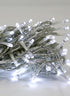 100 White LED Lights Set, Clear Cord