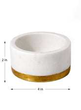 White Marble Bowl With Brass Ring