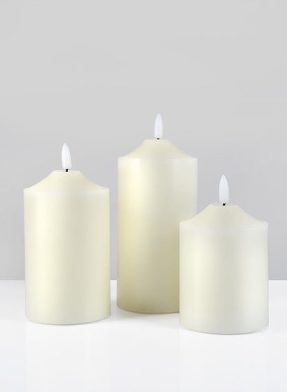 4, 5, &amp; 6in Willow Flame L.E.D Candles